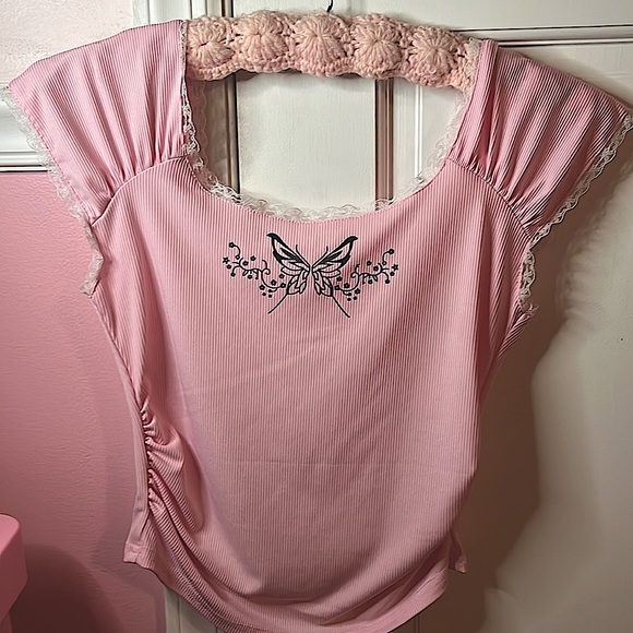 ! Y2k coquette lace butterfly shirt ! - Picture 1 of 1